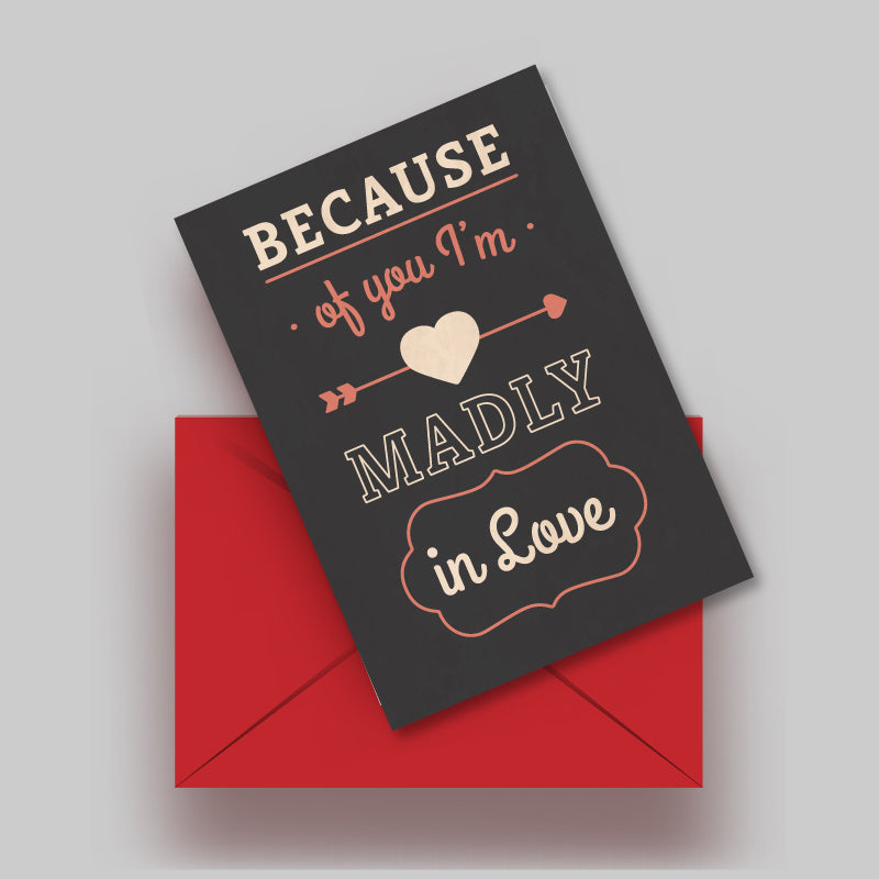 Love and Romantic Anniversary, Engagement, Wedding, Birthday or Valentines Day Card.
